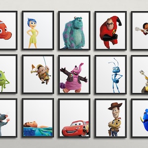 Pixar Gallery Wall - Classroom Decor,  Kindergarten, 1st Grade, nursery, kid's bedroom, ratatouille, toy story, monsters inc, cars, wall-e