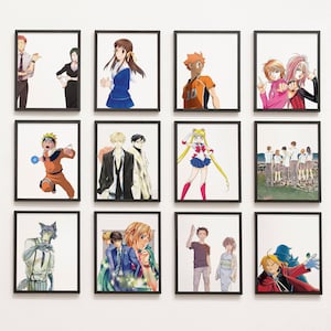 Manga Characters - Gallery Wall, Classroom Decor, reading class, english language arts, YA, Young Adult