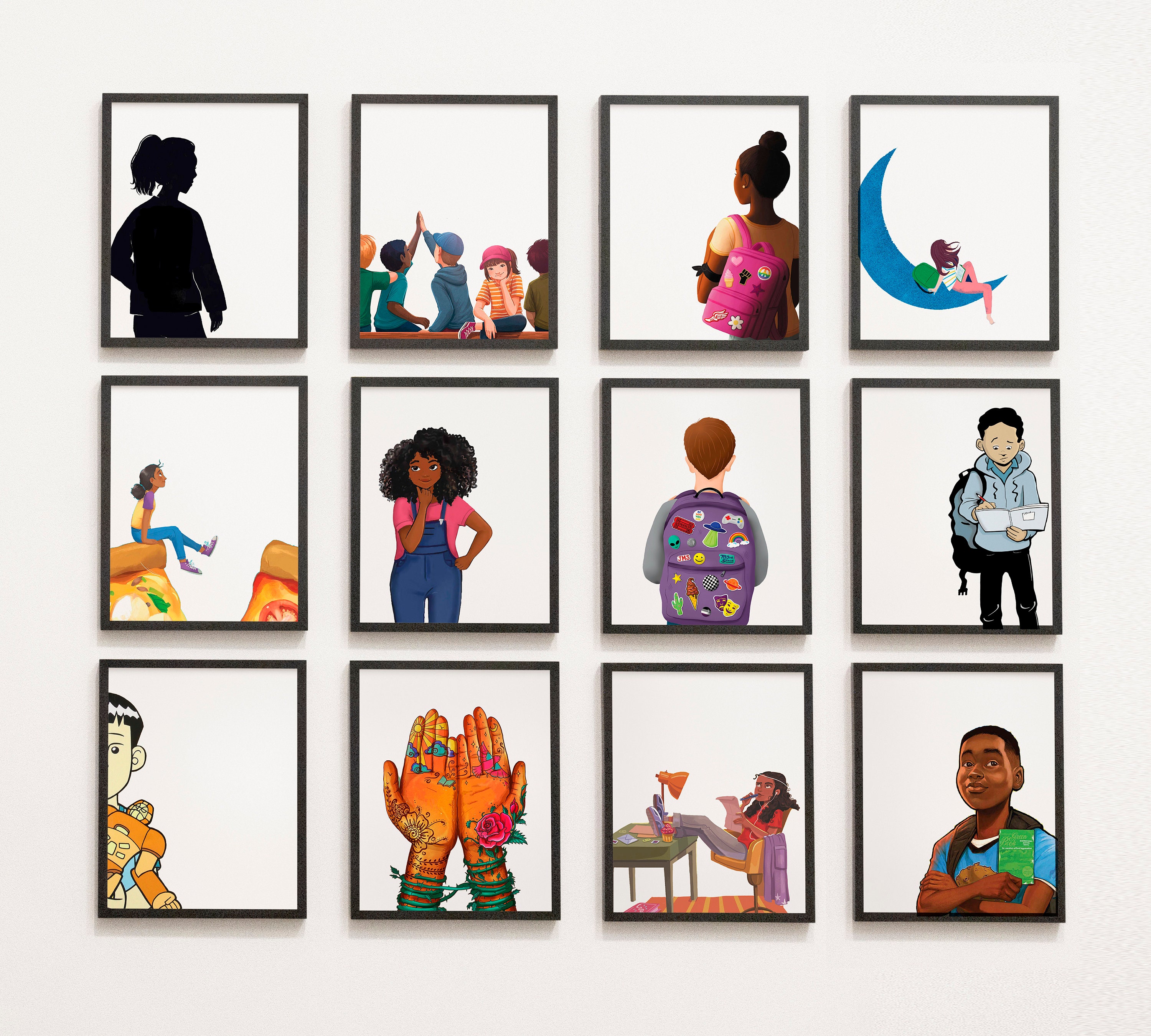 Diverse Middle School Book Characters Diverse - Gallery Wall, Classro…