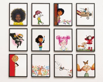 Young Feminist Gallery Wall - Elementary School Book Characters, Empower Women, Female Role Models, Room Decor, Counselor