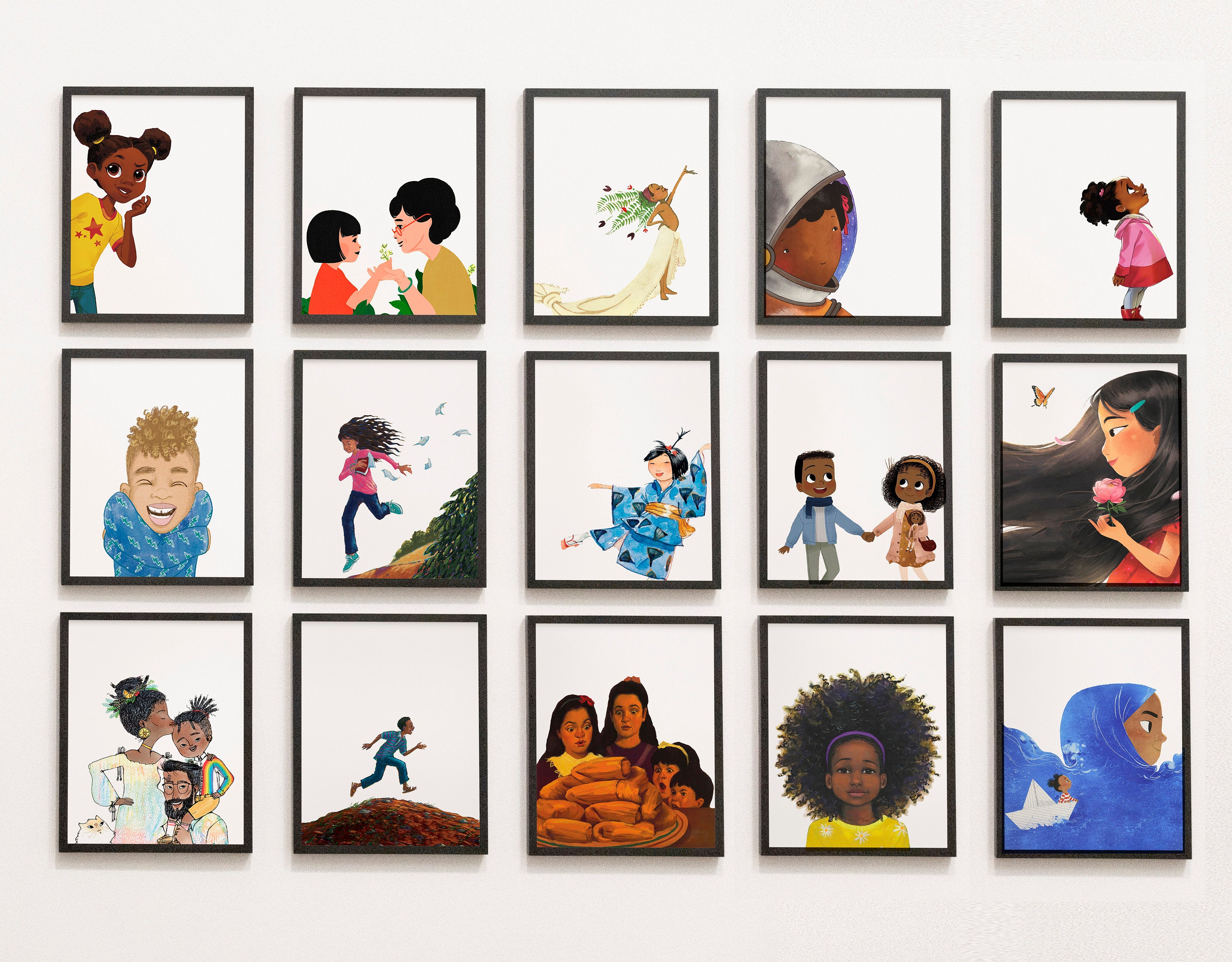 Diverse Elementary School Book Characters Diverse - Gallery Wall, Cla…
