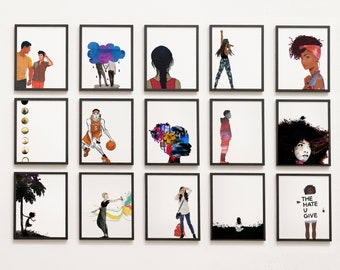 Diverse YA Book Characters Diverse - Gallery Wall, Classroom Decor, Diversity, LGBTQ+ Young Adult Literature High School English Class Decor