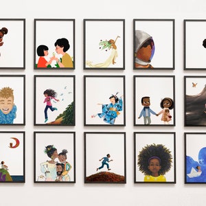 Diverse Elementary School Book Characters Diverse - Gallery Wall, Classroom Decor, Diversity, LGBTQ+ reading class, english language arts