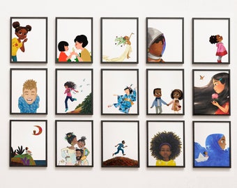 Diverse Elementary School Book Characters Diverse - Gallery Wall, Classroom Decor, Diversity, LGBTQ+ reading class, english language arts