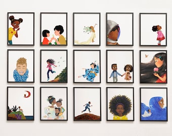 Diverse Elementary School Book Characters Diverse - Gallery Wall, Classroom Decor, Diversity, LGBTQ+ reading class, english language arts