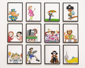 Popular Series 1st 2nd 3rd Grade Book Characters Gallery Wall Classroom Decor first second third reading corner art digital download library
