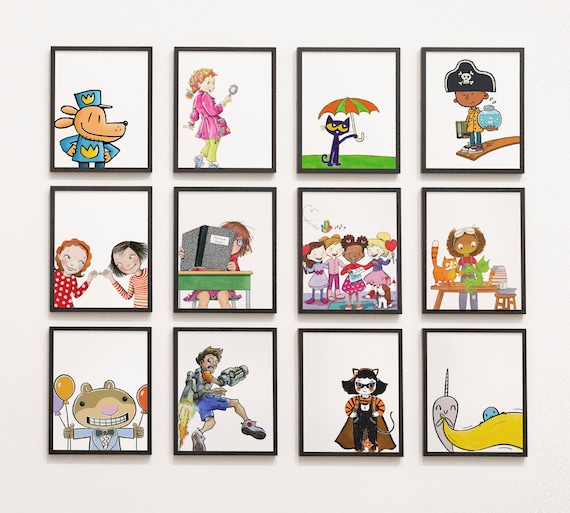 Popular Series 1st 2nd 3rd Grade Book Characters Gallery Wall Classroom Decor first second third reading corner art digital download library