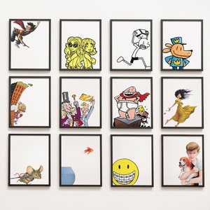 4th & 5th Grade Book Characters Gallery Wall - Classroom Decor, fourth, fifth reading art digital printable instant download reading corner