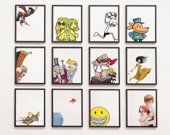 4th & 5th Grade Book Characters Gallery Wall - Classroom Decor, fourth, fifth reading art digital printable instant download reading corner