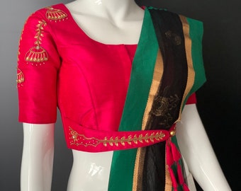 cut work blouse sleeves