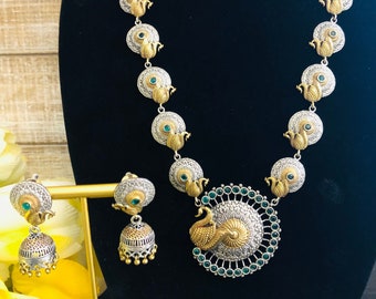 Oxidized Silver Boho Necklace: Vintage Tribal Indian Jewelry