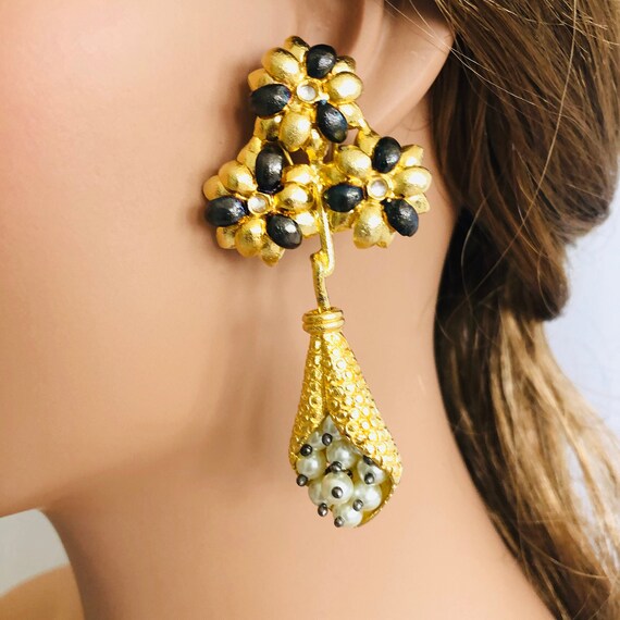 Buy Modern Earrings Indo Western Earrings Matte Gold Fusion