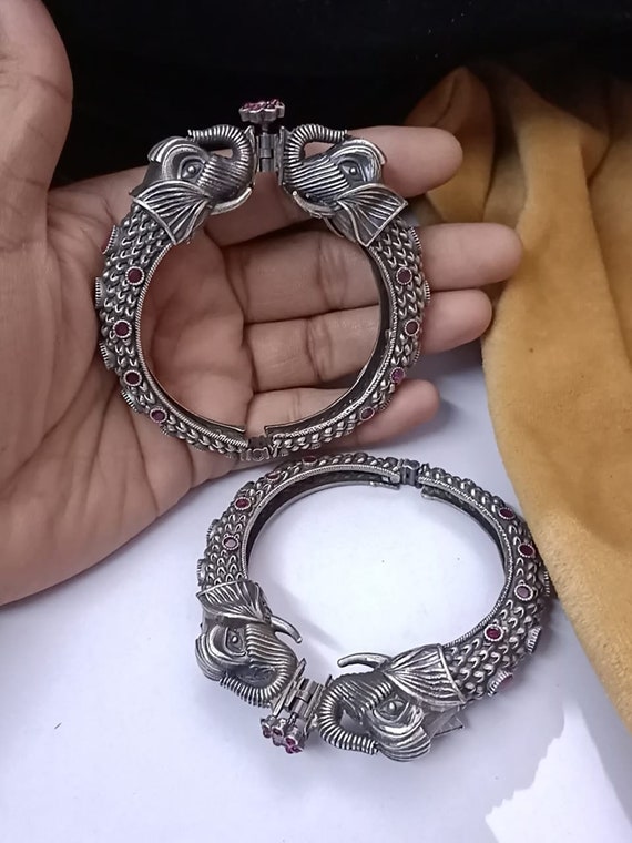 Tribal Indian Silver Elephant Cuff Bracelet Tribal Indian Silver Elephant Cuff Bracelet