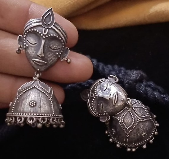 Amrapali cheap silver jhumkas