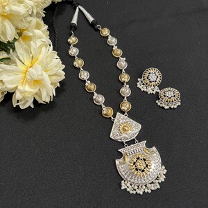 Oxidierte Silber Dual Ton Halskette: Amrapali Style Statement Schmuck