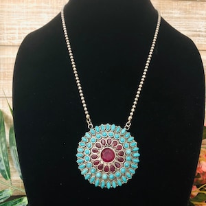 Anhänger Halskette aus oxidiertem Silber: Tribal ethnischer Schmuck