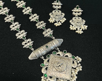 Oxidized Sterling Silver Tribal Necklace: Ethnic Indian Jewelry