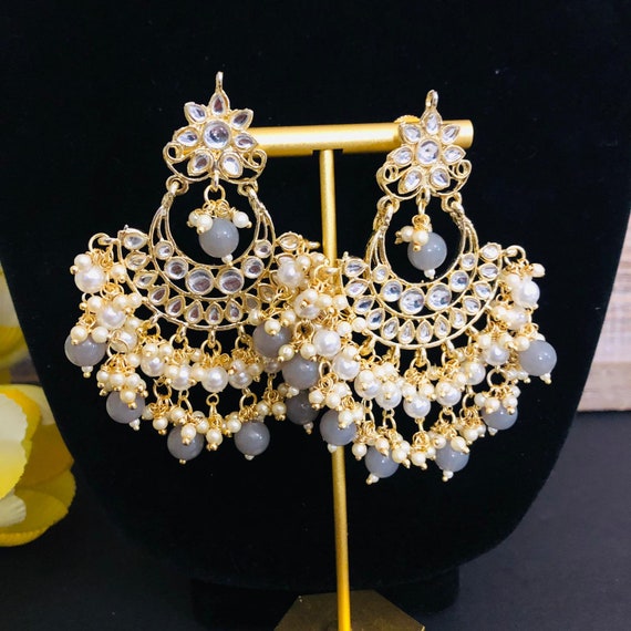 Aggregate more than 105 pearl chandbali jhumka earrings latest