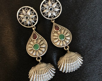 Oxidized Silver Jhumka Earrings: Ethnic Indian Style