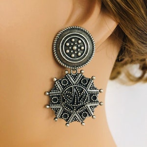 Deutsche Silber Ohrringe/oxidierte Silber Ohrringe/Silber oxidierte Ohrringe/indische Ohrringe/indische Schmuck/Tribal Schmuck/Silber Ohrringe