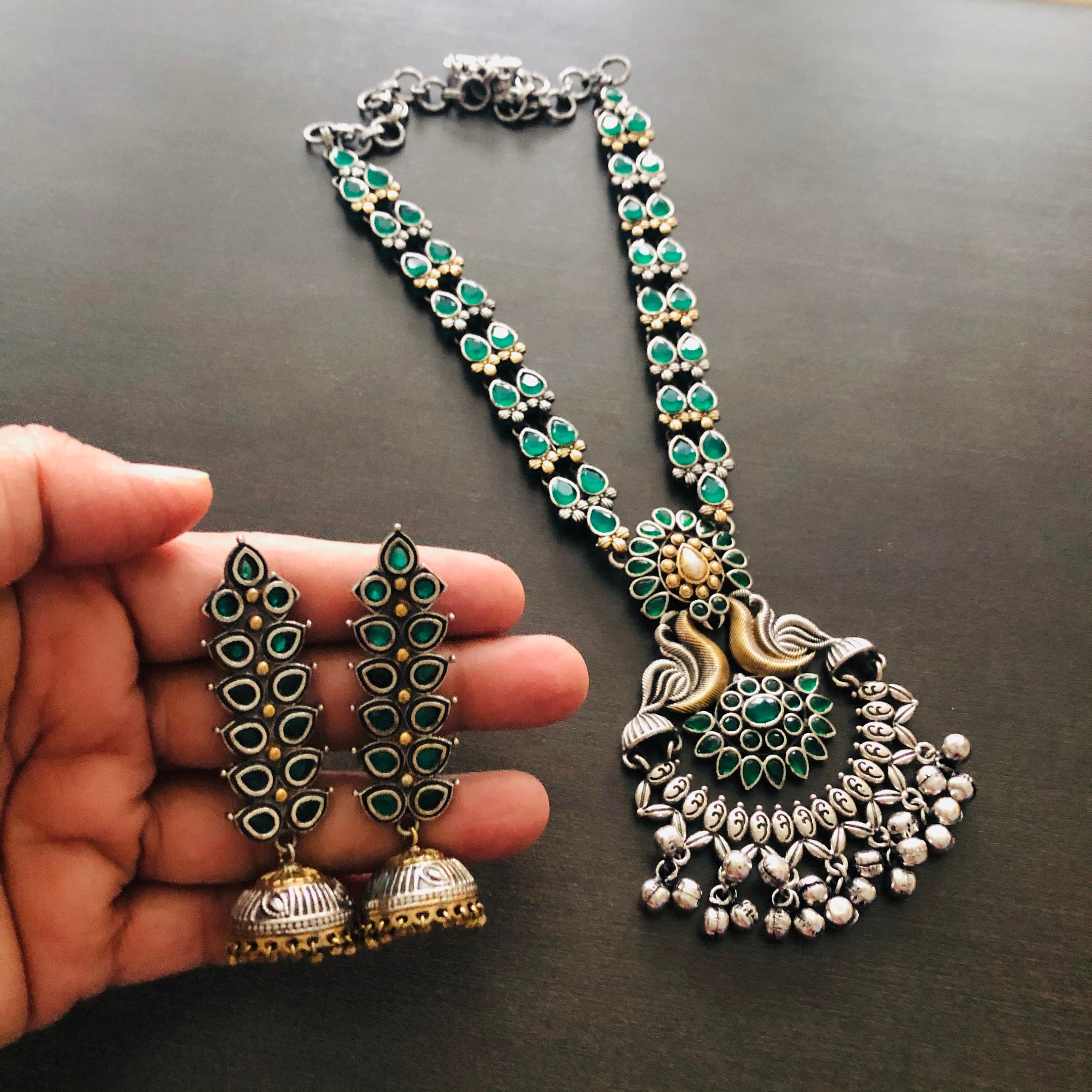 Green oxidised jewellery outlet