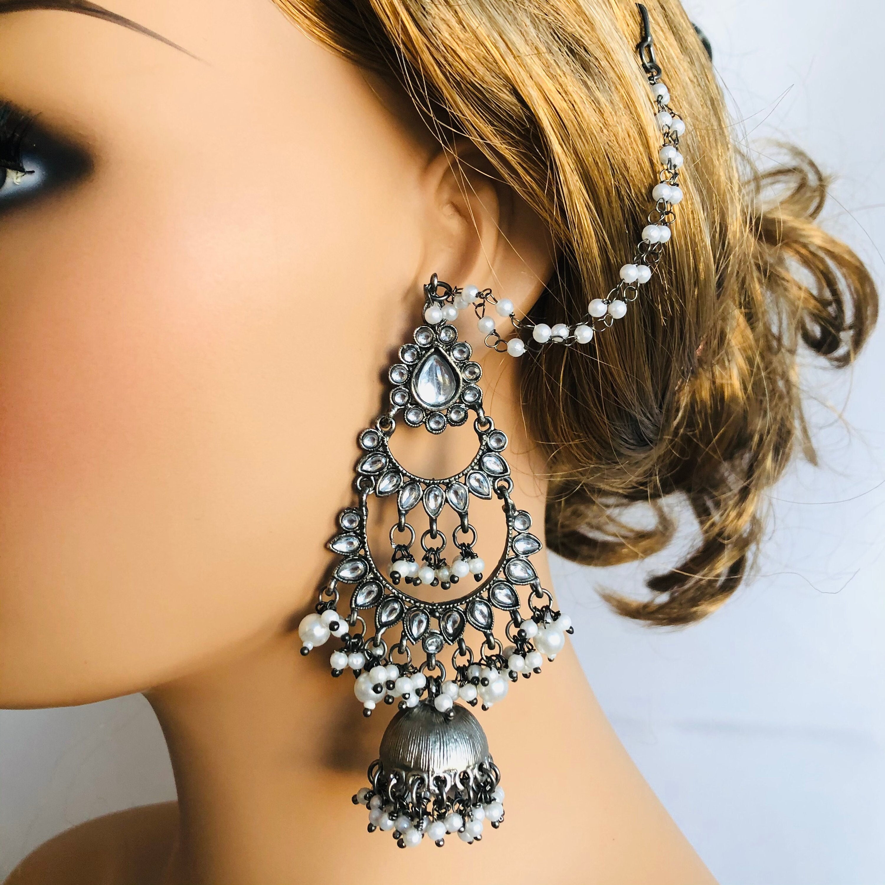 Chain Jhumka - Etsy Australia Chain Jhumka - Etsy Australia