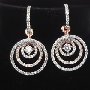 CZ Dangle Earrings/ Cubic Zirconia Studs/ CZ Studs/ American Diamond Earrings/ Christmas Gift for her/ Diamond Stud Earrings @JhumkaStop