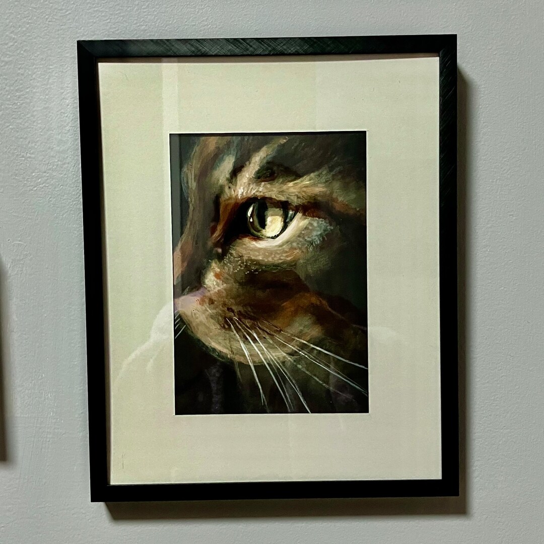 Print Brown Tabby Cat Art Molly 5in by 7in Art Acrylic Painting Print ...