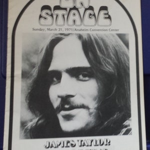 Playbill James Taylor Sunday March 27, 1971 Anaheim Convention Center