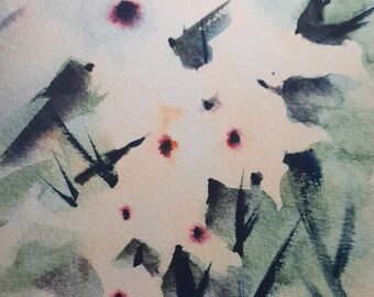 Wildflower watercolor original painting. I will paint another for you similar to this and you can personalise it.