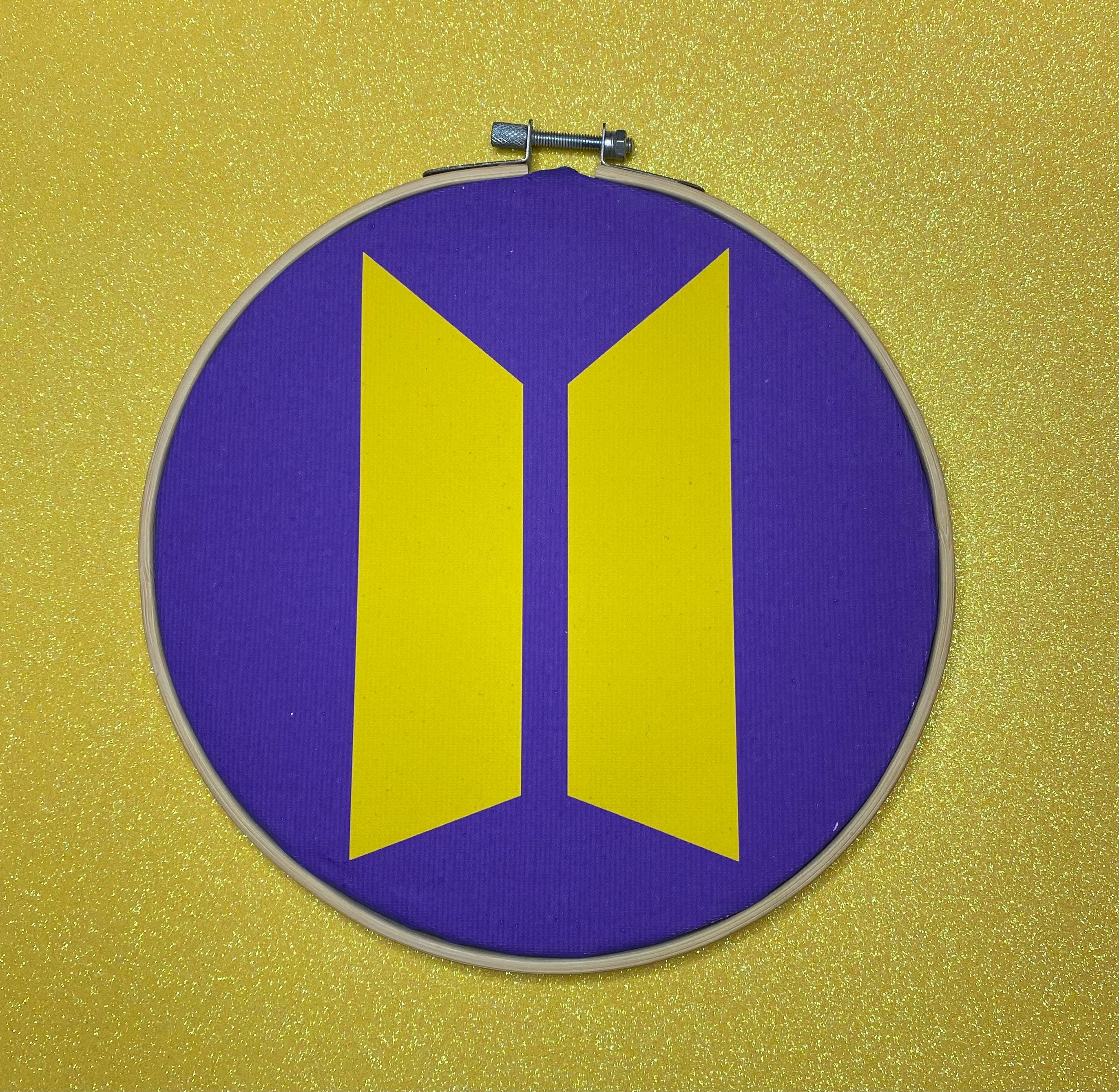 BTS Logo Bang Bang Con Canvas Pin Board Purple Yellow Etsy