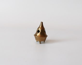 Vintage Small Brass Incense Cone Burner with Lid