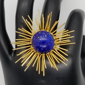 Ava: Blue Sunburst Ring