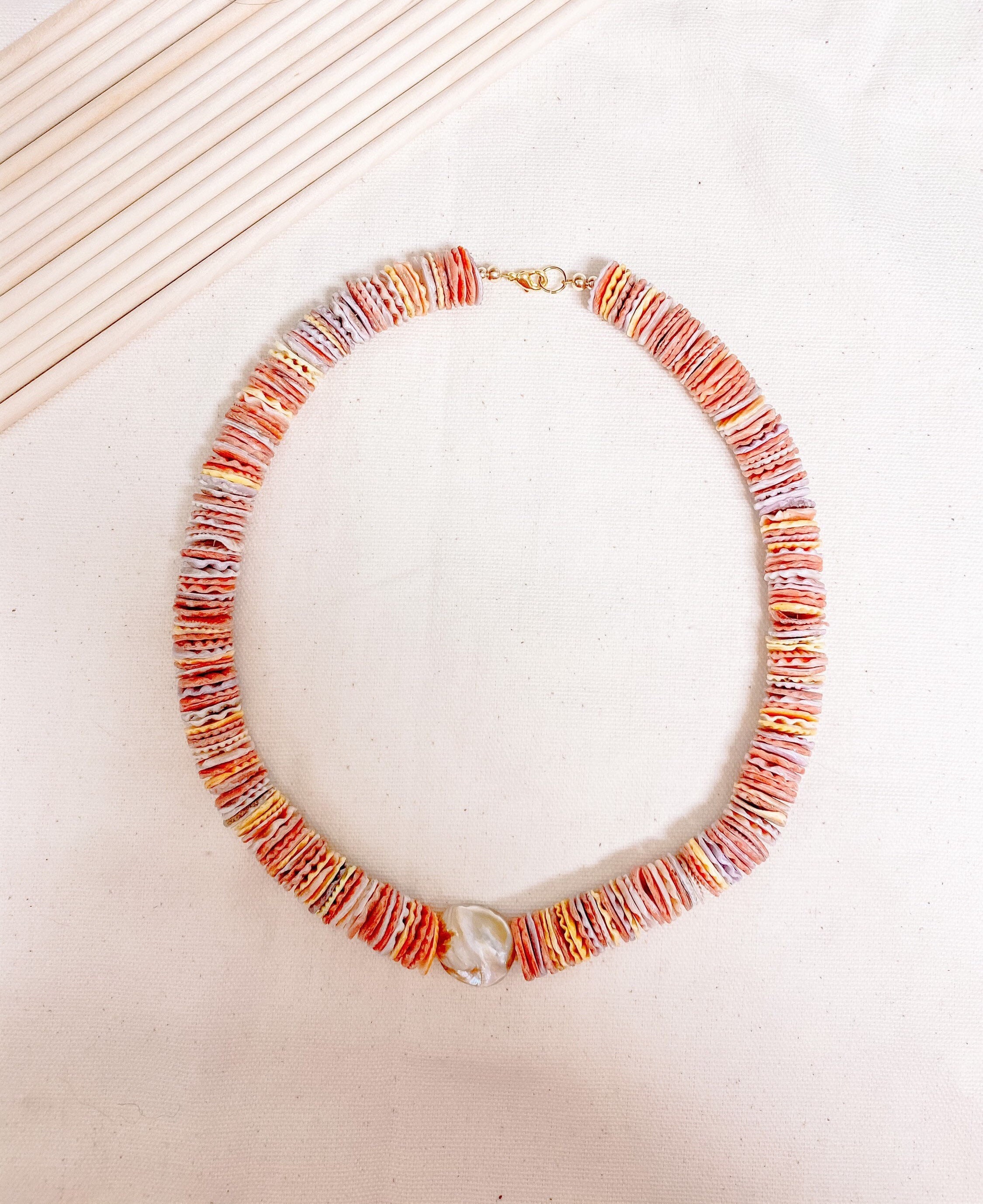 Coral Beaded Chunky Necklace Mother of 