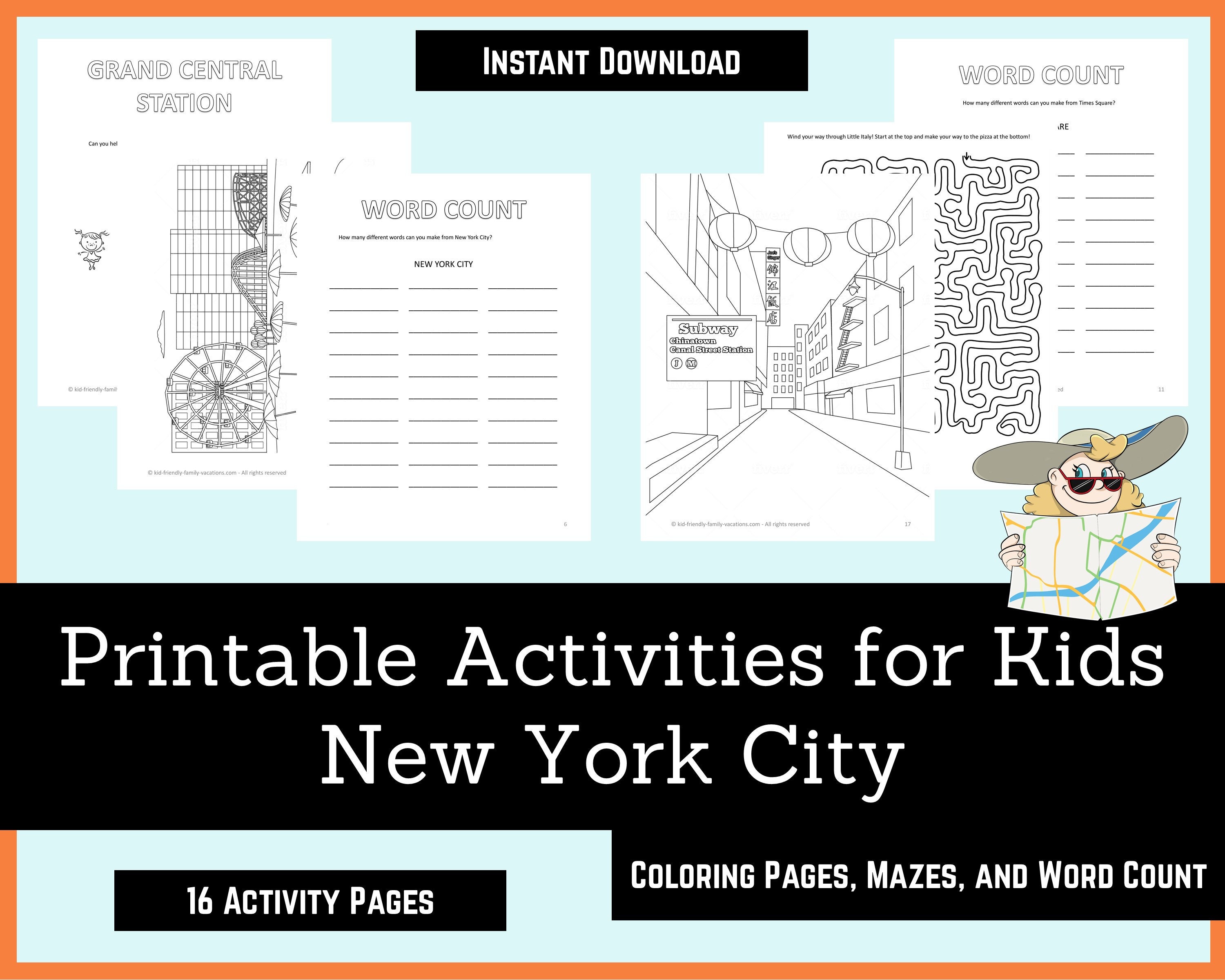 printable activities for kids new york city homeschool etsy
