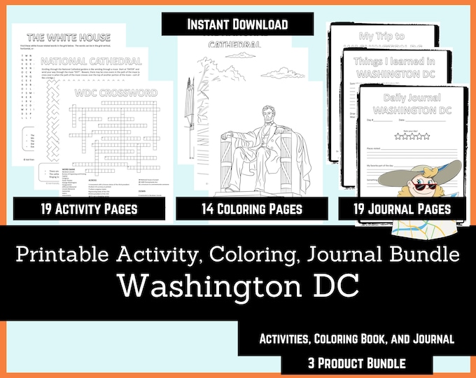 Staycation Coloring Printable Activities for Kids, Coloring Book, Journal Bundle - New York ...