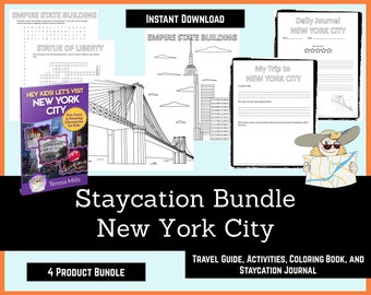 Staycation Bundle New York City, Printable Activities, Coloring Book, Journal, Travel Guide, Virtual Field Trip, Digital Download