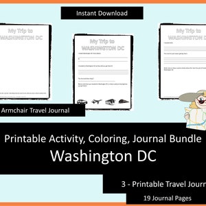 Printable Activities For Kids, Coloring Book, Journal Bundle Washington DC, coloring pages, puzzles, children and adults, staycation image 7