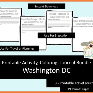 Printable Activities For Kids, Coloring Book, Journal Bundle Washington DC, coloring pages, puzzles, children and adults, staycation image 8