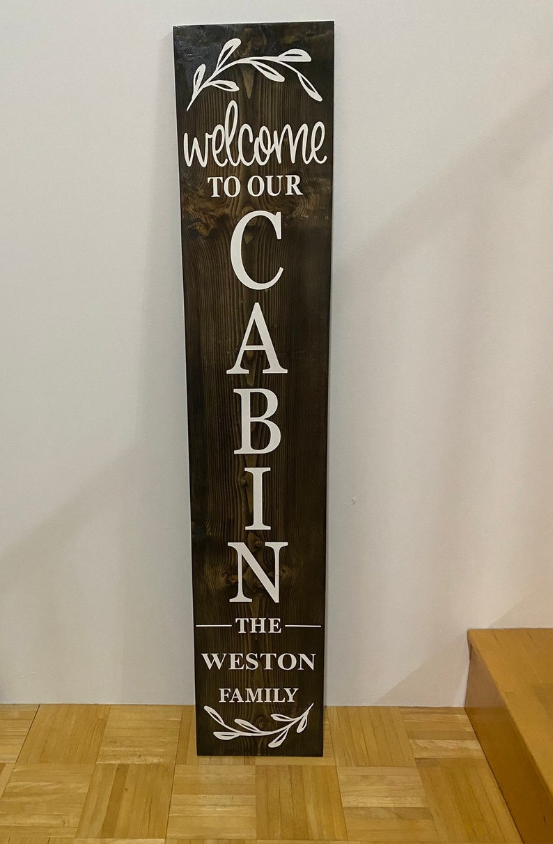 Personalized Welcome to Our Cabin Porch Sign | Etsy
