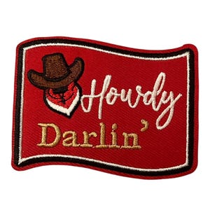 Howdy Darlin iron on patch trucker hat patch