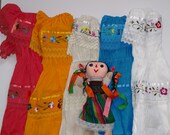 Beautiful Mexican Gypsy Dress with Lace and embroidered Flowers Handmade Size 12m to 14 years