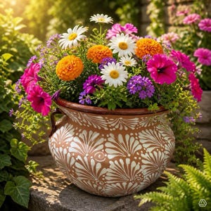 Planter Clay Brown on white, Drainage Hole Extra Large