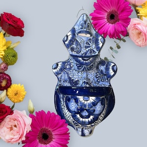 Talavera Wandfontein Coblat blauw en wit inclusief pompje