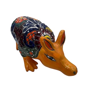 Große Talavera Gürteltier Statue: Bunte Wüsten Garten Dekoration