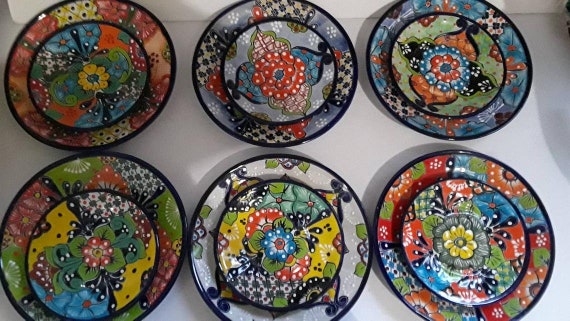 タラベラ食器セット：メキシコ陶器、花柄食器、6人掛け - Etsy 日本