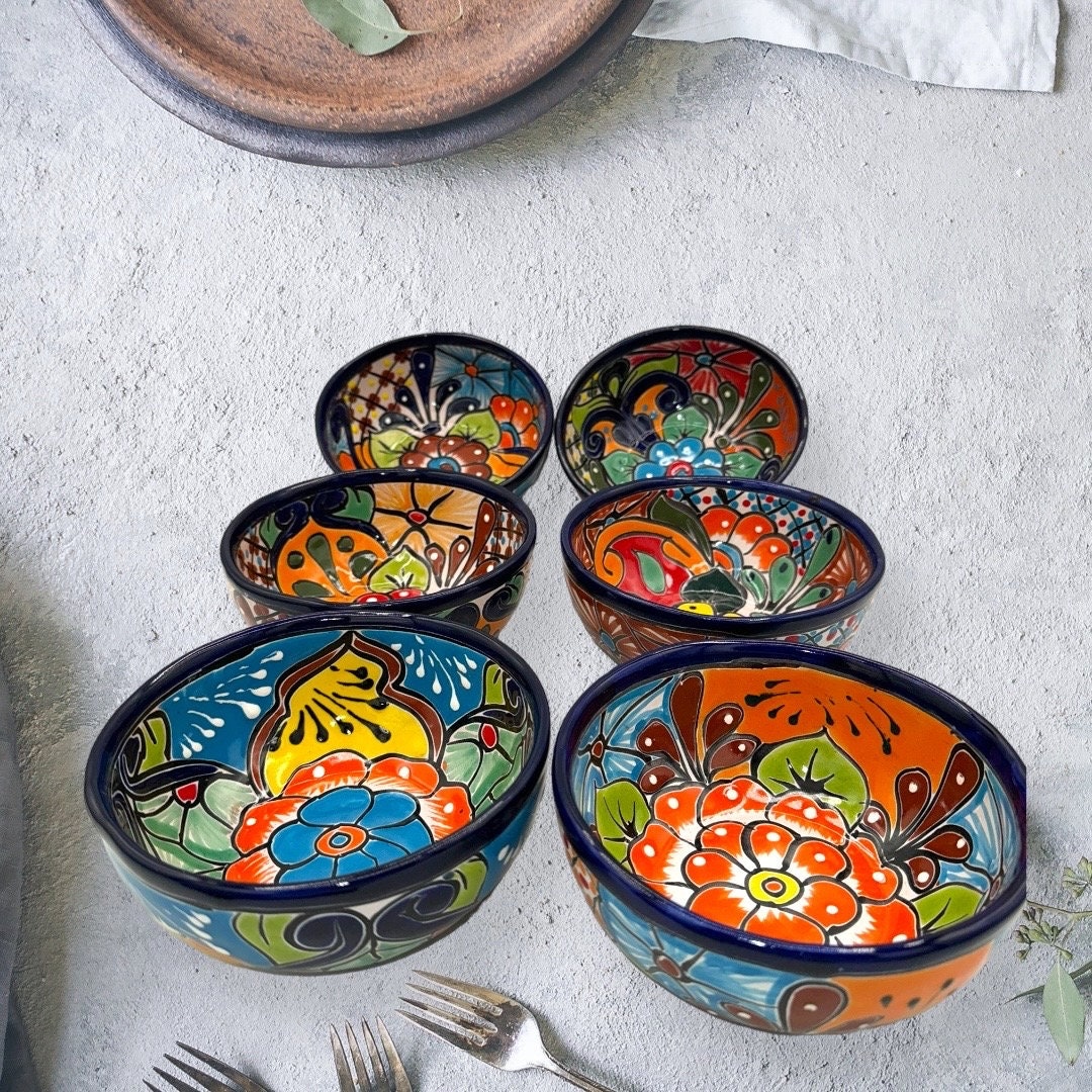 人気新品 タラベラボウル 4個セット 民芸品 セラミック メキシコ陶器 工芸品