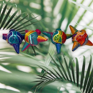 Talavera Piñata Christmas Ornaments: Mexican Folk Art Set of 4