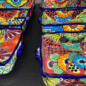 Casserole Baking dishes Talavera , Mexico Folk  Lead Free, Oven Safe dishwasher safe 11"x 8" Cobalt blue, Beautiful hand painted