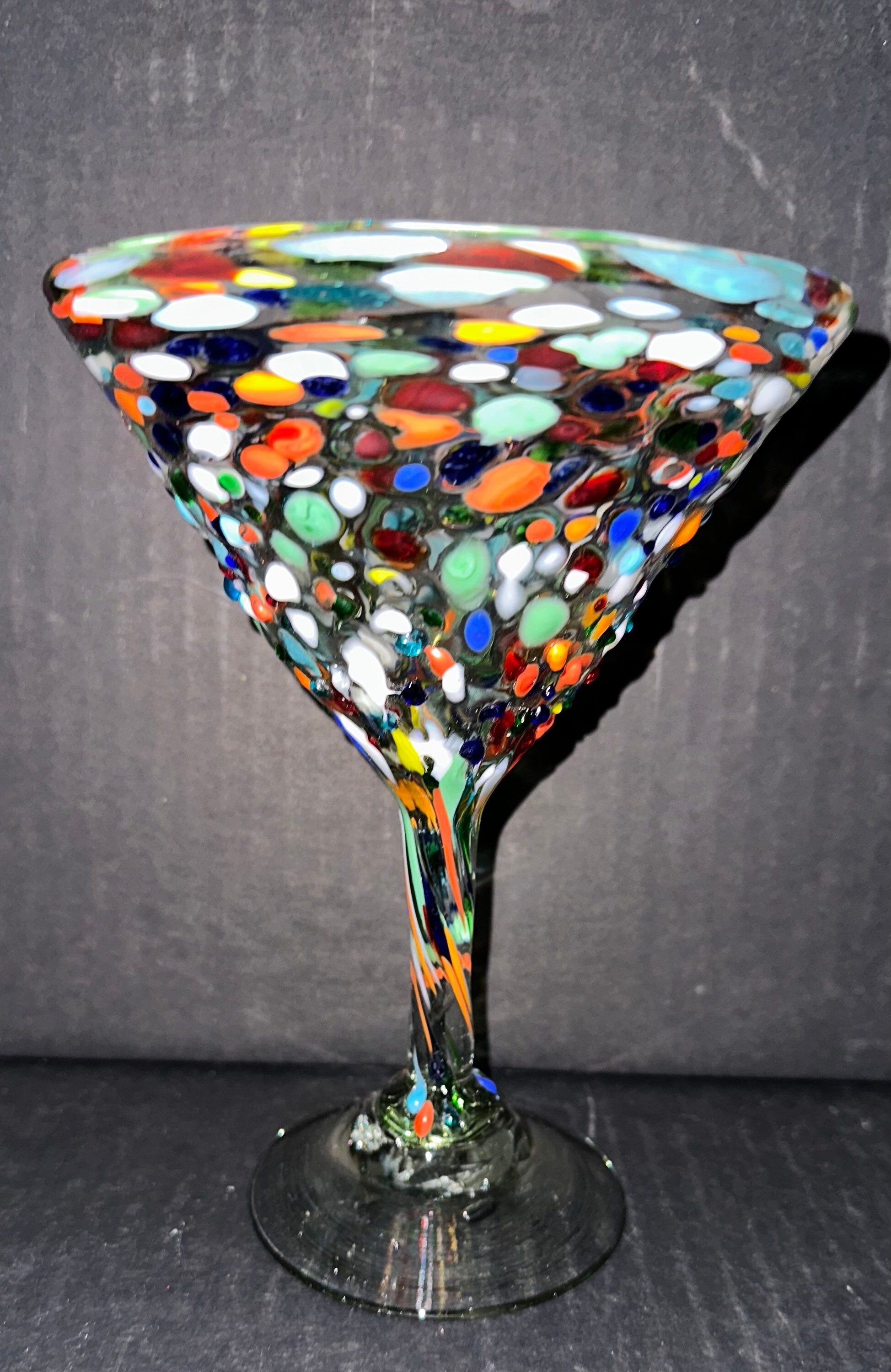 Crystal Martini Glasses Colored - Set of 4 - Stemmed Multi-Color Glass,  Great for all Drink Types an…See more Crystal Martini Glasses Colored - Set  of